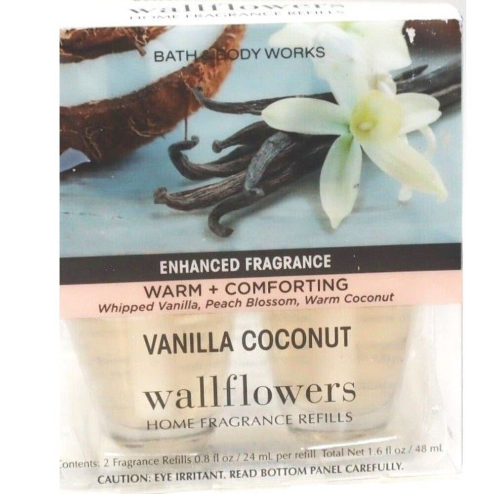 Bath and Body Works VANILLA COCONUT Wallflower Home Fragrance Refill X2